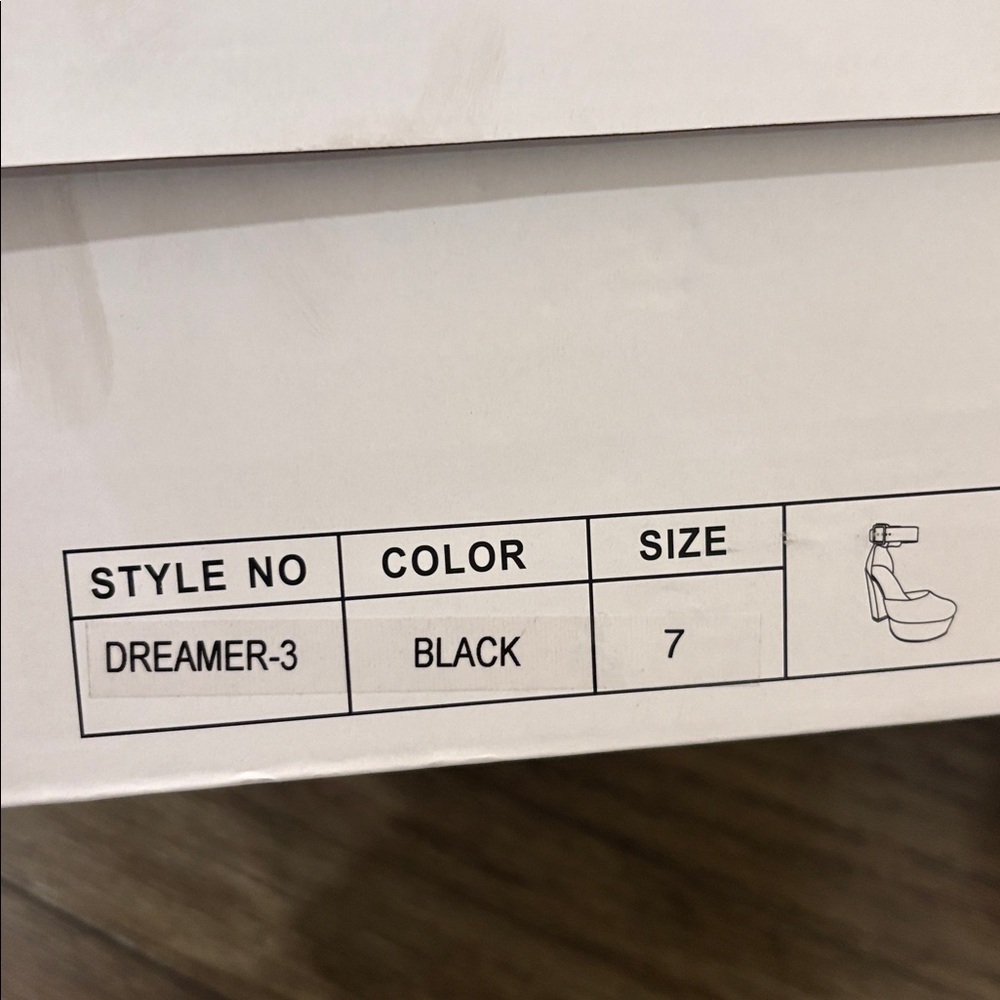 NIB [Lurnyet] Dreamer Black Platform Ankle Strap Platform Chunky Heels Women’s 7 - Picture 12 of 12